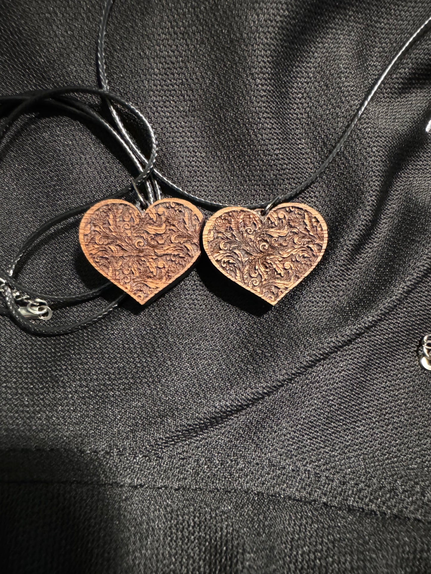 You complete me -Walnut Heart Necklace Set (2 necklace set)