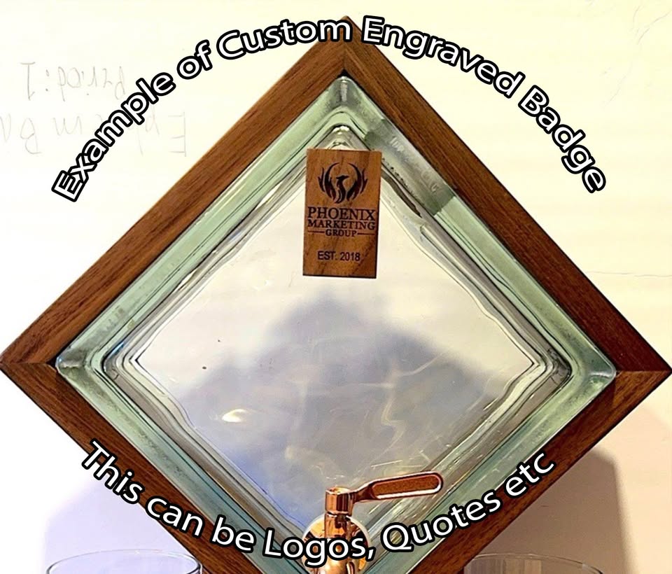 Handcrafted Whiskey Decanter - Glass Brick & Solid Walnut