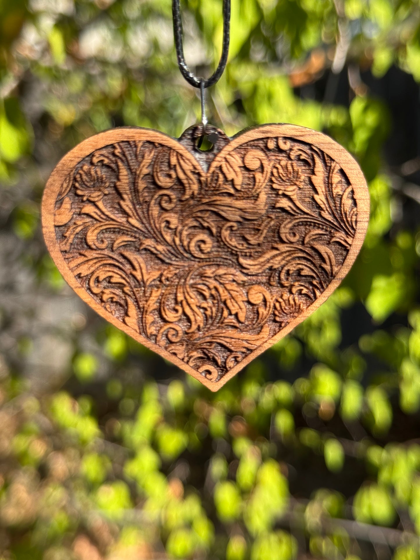 Large Walnut Heart Necklace