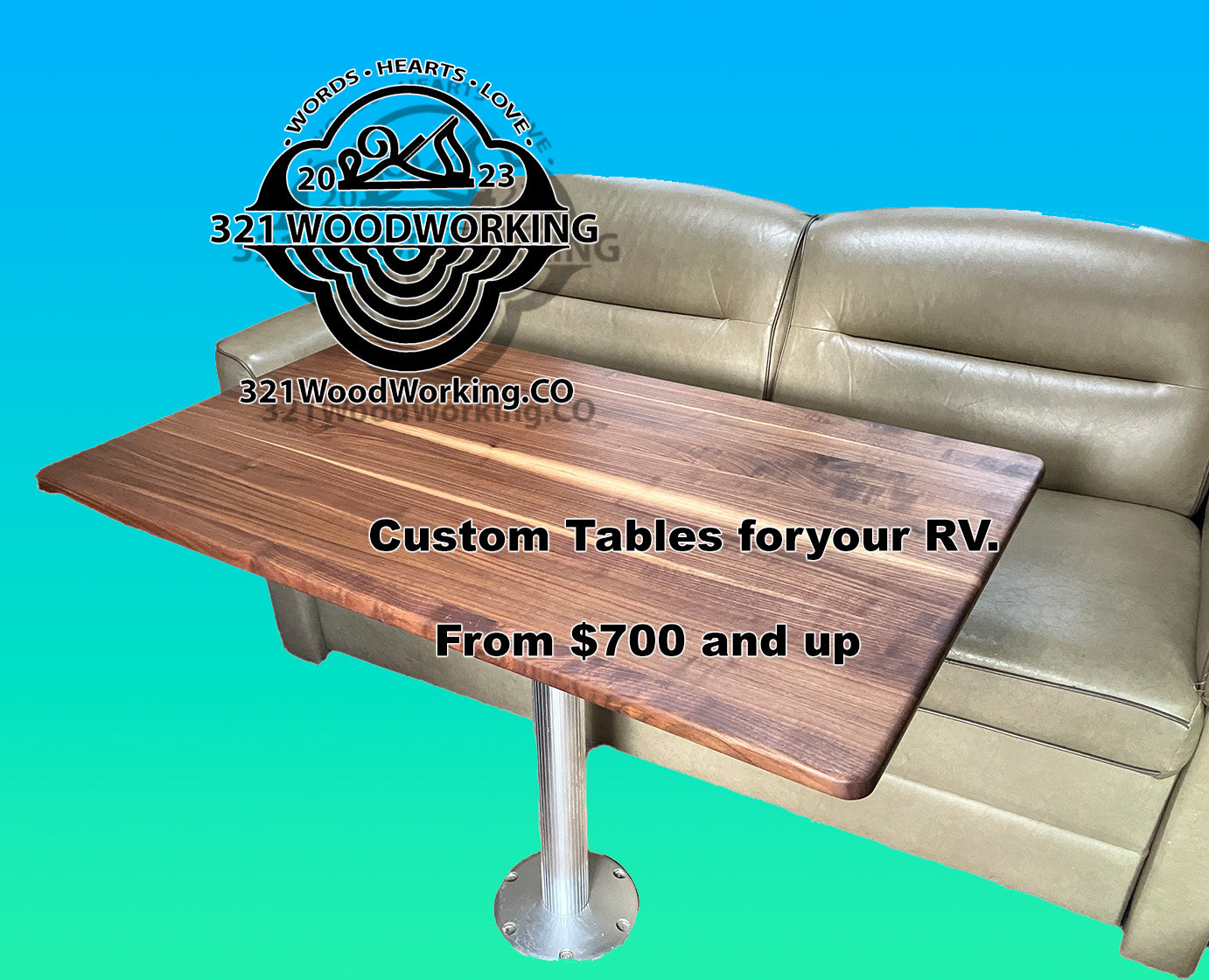 Custom Walnut Table for your RV